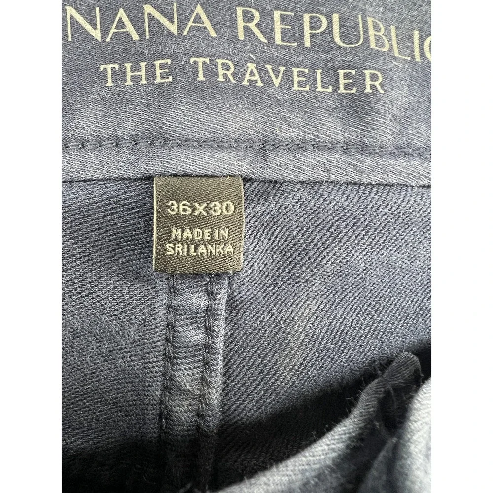 Banana Republic Pants Mens 36x30 The Traveler Slim Navy Blue Cotton Stretch